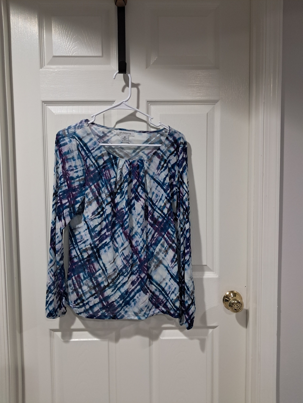 Liz Claiborne Blue & Purple  Tie-Dye Long Sleeve Top